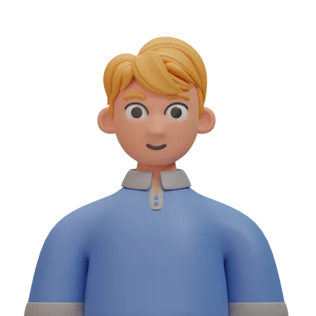 Blonde boy smiling  3D Icon