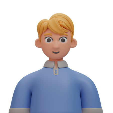 Blonde boy smiling  3D Icon