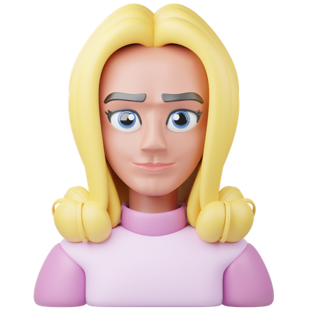 Blonde Girl  3D Icon