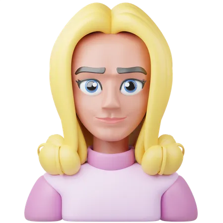 Blonde Girl  3D Icon