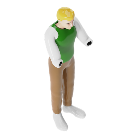 Blonde Handicapped Man  3D Icon