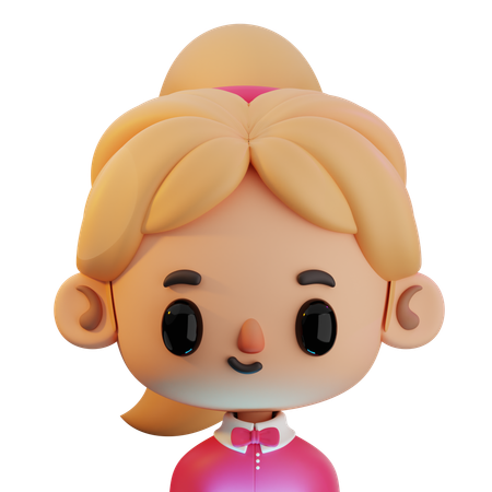 Blonde Ponytail  3D Icon