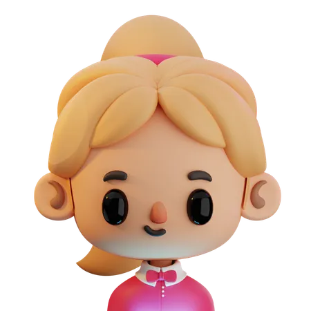 Blonde Ponytail  3D Icon