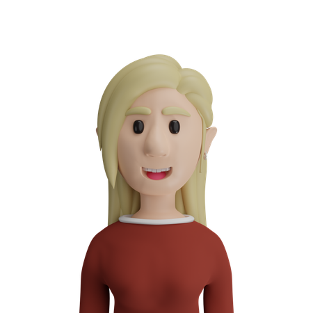 Blonde Woman  3D Icon