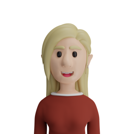 Blonde Woman  3D Icon