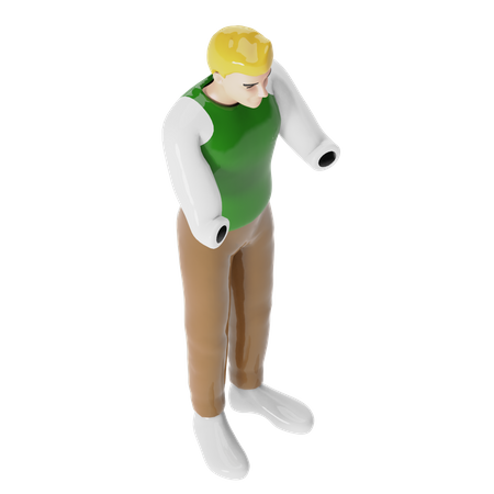 Blonder behinderter Mann  3D Illustration