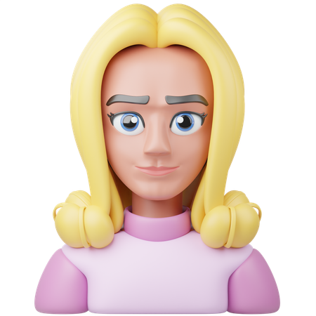 Blondes Mädchen  3D Icon