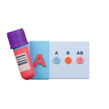 ABO Blood Group Slide Test With A Group Result 3D Icon