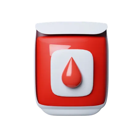 3 D Blood Bag Blood Pack For Transfusion Blood Donation Cartoon Concept Icon Isolated On White Background 3 D Rendering Illustration Clipping Path 3D Icon