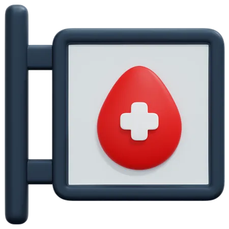 Blood Bank Signboard  3D Icon