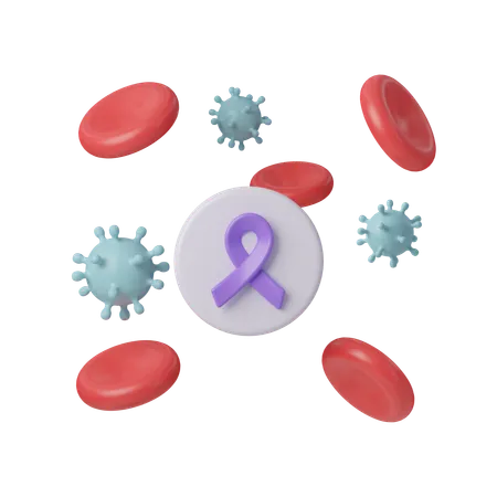 White Blood Cancer Awareness World Cancer Day Concept February 4 Raise Awareness Prevention Detection Treatment Icon Design 3 D Illustration 3D Icon