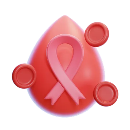 Blood Cancer Ribbon  3D Icon