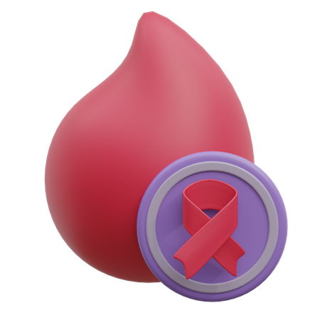 Blood cancer ribbon  3D Icon