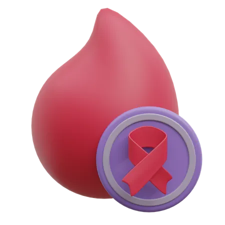 Blood cancer ribbon  3D Icon