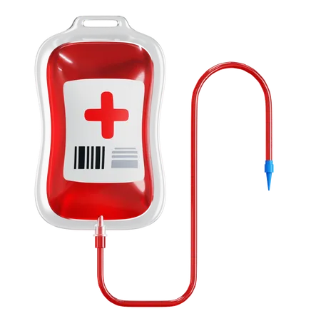 3 D Blood Bag Isolated On Transparent Background Blood Pack For Transfusion Blood Donation Cartoon Concept 3 D Illustration PNG File 3D Icon