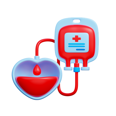 Blood Donation and Heart  3D Icon