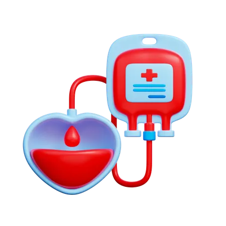 Blood Donation and Heart  3D Icon