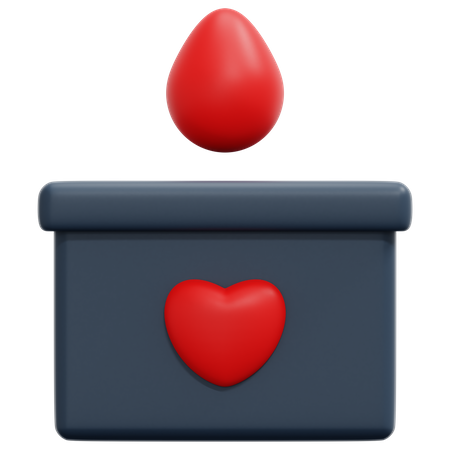 Blood Donation Box 3D Icon