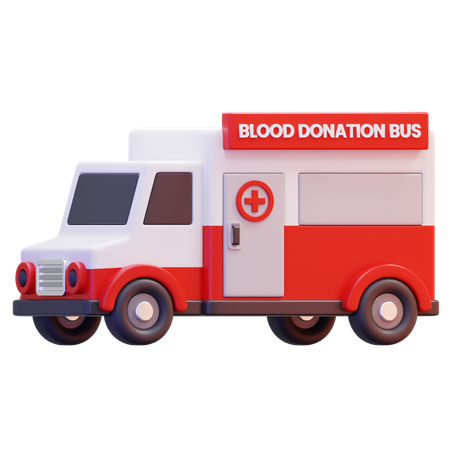 Blood donation bus  3D Icon