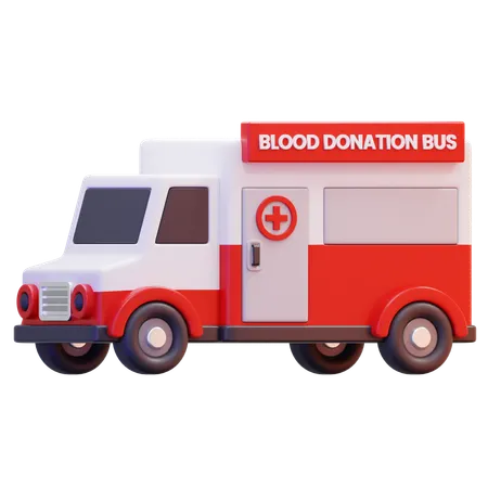 Blood donation bus  3D Icon