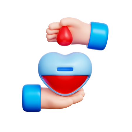 Blood Donation Heart Box  3D Icon