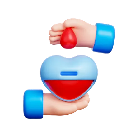 Blood Donation Heart Box  3D Icon