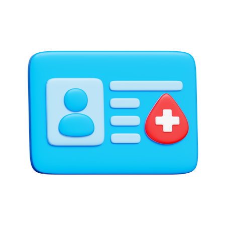 Blood Donation ID Card  3D Icon
