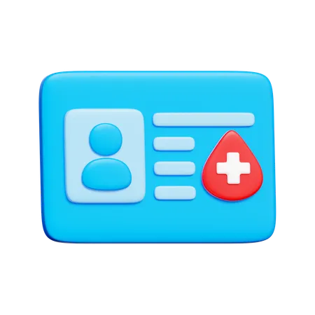 Blood Donation ID Card  3D Icon