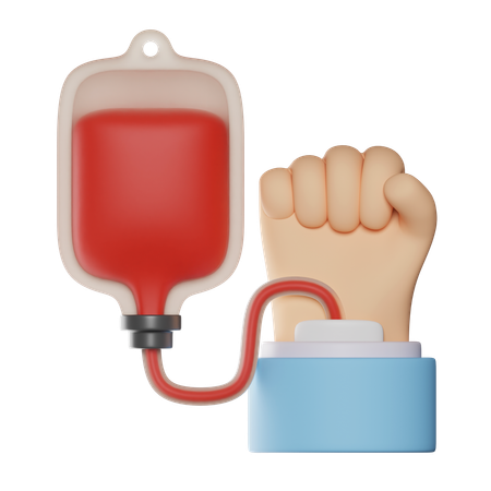 Blood Donation With Hand  3D Icon