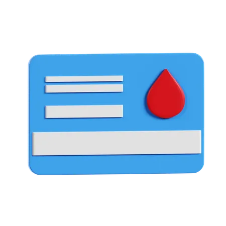 Blood Donor Card  3D Icon
