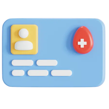 Blood donor card  3D Icon
