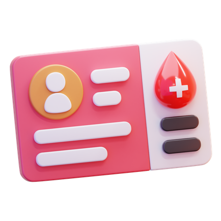 Blood donor card  3D Icon