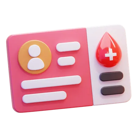 Blood donor card  3D Icon