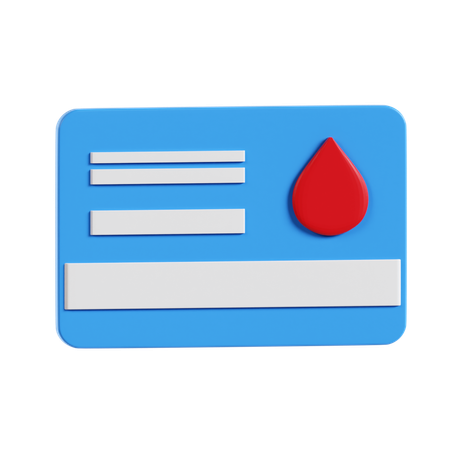 Blood Donor Card  3D Icon