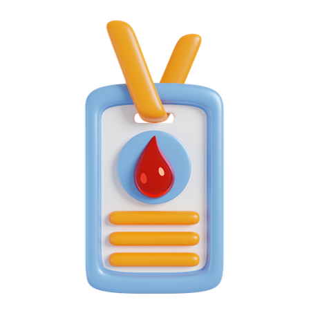 Blood Donor Card  3D Icon