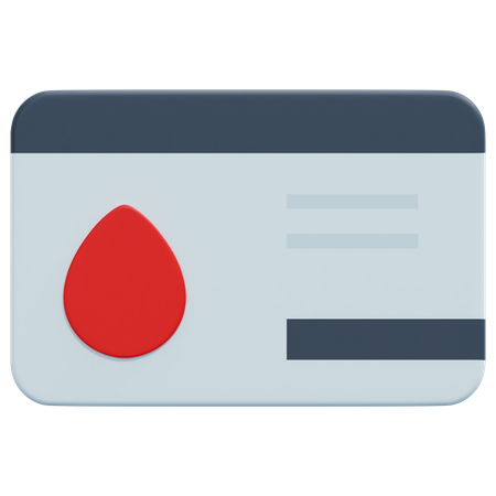 Blood Donor Card  3D Icon