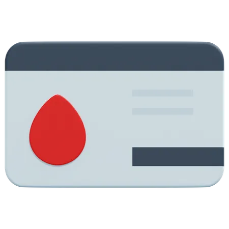 Blood Donor Card  3D Icon