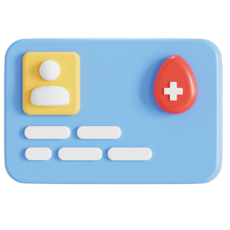 Blood donor card  3D Icon