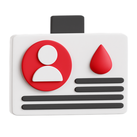 Blood Donor Card  3D Icon
