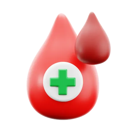 Red Blood Liquid Drop With Healthy Symbol For Medical Hospital 3 D Icon Illustration Render Design 3D Icon