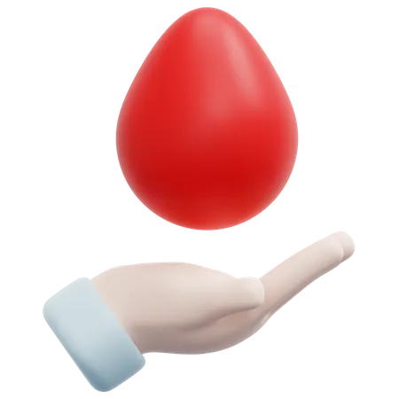 Blood Drop Hand  3D Icon