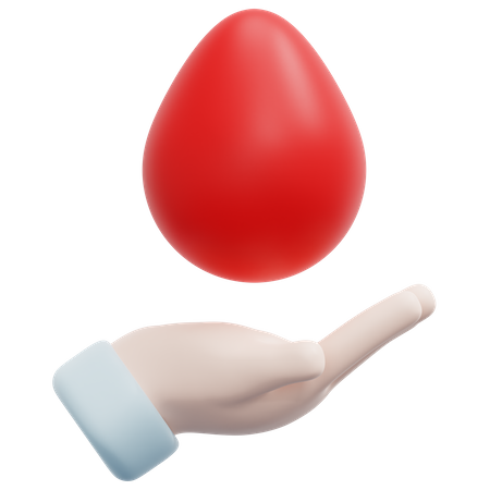 Blood Drop Hand  3D Icon