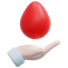 blood drop hand emoji 3d