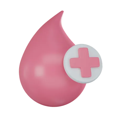 Blood Drop With Red Cross Sign Icon For Medical Healthcare And Blood Donation Projects For Medical Digital Projects 3 D Render Illustration 3D Icon
