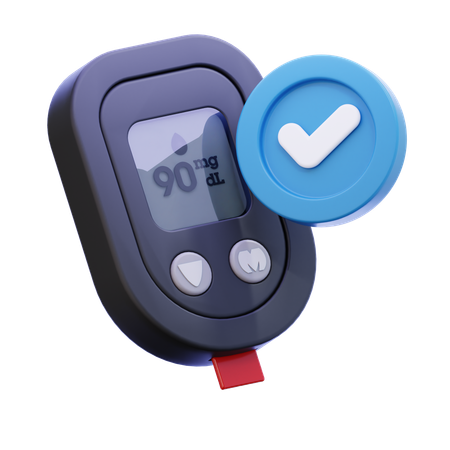 Blood Glucose Meter Ok  3D Icon