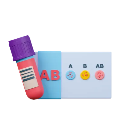 ABO Blood Group Slide Test With AB Group Result 3D Icon