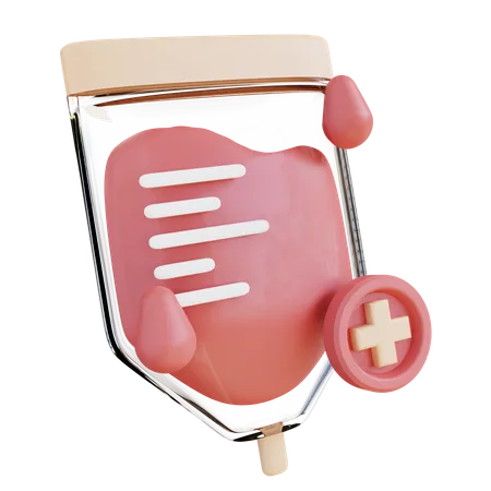 3 D Illustration Blood Infusion Bag 3D Icon