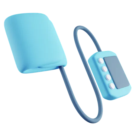 3 D Illustration Of Blue Blood Pressure Device 3D Icon