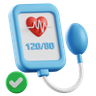 check blood pressure 3d logo