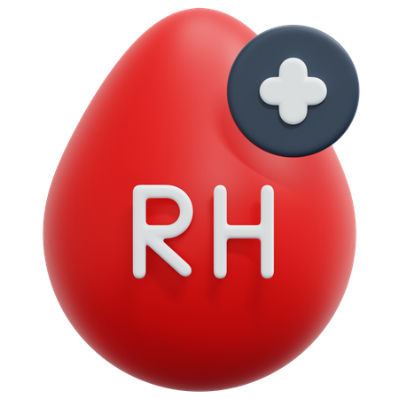 Blood Rh Positive  3D Icon